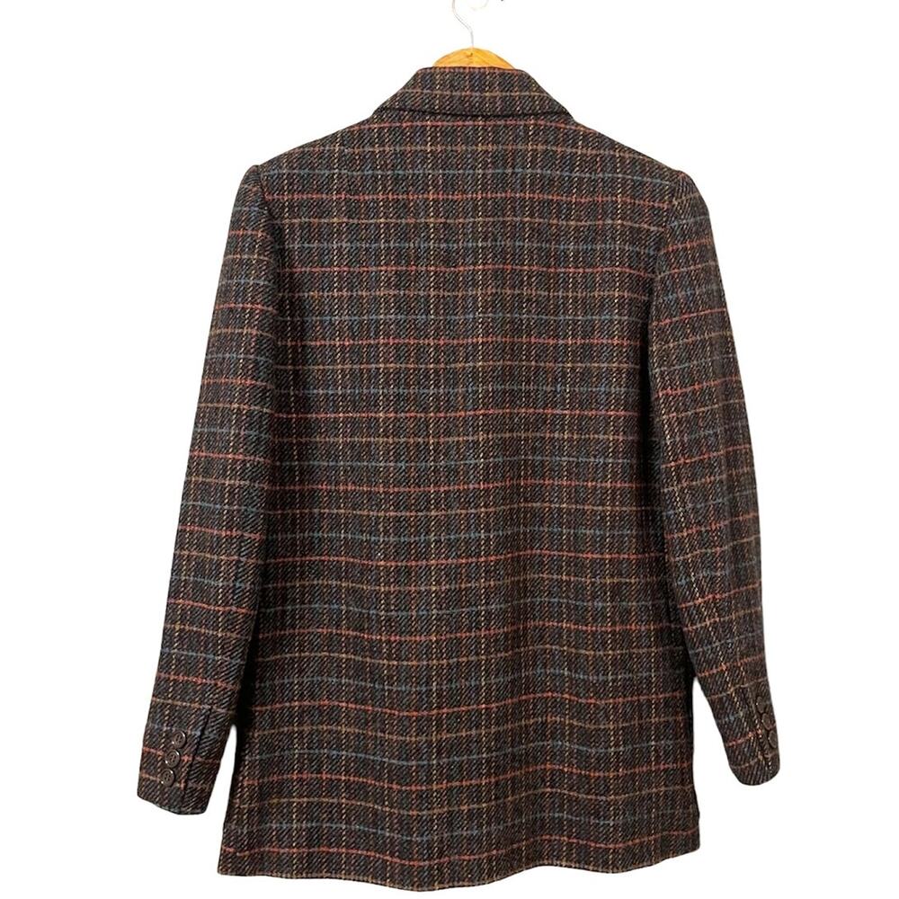 Vintage Peabody House Wool Blazer Size 7 8 Charcoal Multi Stripe - Picture 2 of 10